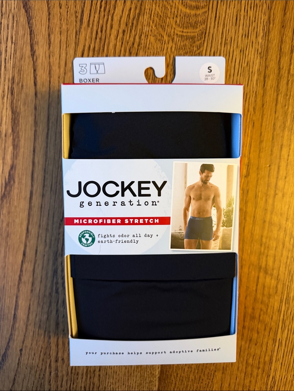 NIB Jockey Generation Men's Microfiber Stretch Boxer Briefs - Black